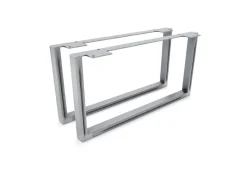 HEVVA Möbelfüße GRAZ 25 cm Hoch 50 cm Tief 2er Set Rohstahl-Klarlack