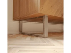 Online HEVVA Möbelfüße GRAZ 15 cm Hoch 40 cm Tief 2er Set Rohstahl-Klarlack Stahlfarben