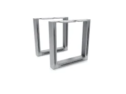 HEVVA Möbelfüße GRAZ 20 cm Hoch 20 cm Tief 2er Set Rohstahl-Klarlack