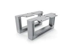 Discount HEVVA Möbelfüße GRAZ 10 cm Hoch 20 cm Tief 2er Set Rohstahl-Klarlack Stahlfarben