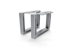 HEVVA Möbelfüße GRAZ 15 cm Hoch 20 cm Tief 2er Set Rohstahl-Klarlack Stahlfarben