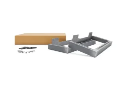 HEVVA Möbelfüße GRAZ 15 cm Hoch 20 cm Tief 2er Set Rohstahl-Klarlack Stahlfarben