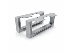 HEVVA Möbelfüße GRAZ 10 cm Hoch 25 cm Tief 2er Set Rohstahl-Klarlack