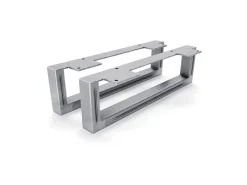 HEVVA Möbelfüße GRAZ 10 cm Hoch 35 cm Tief 2er Set Rohstahl-Klarlack