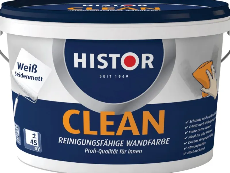 Hot Histor Clean Wandfarbe Weiß seidenmatt 5 l