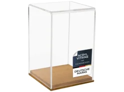 New HMF 46881 Acryl Vitrine Schaukasten mit Holzsockel für Figuren 14 x 14 x 22 cm Transparent