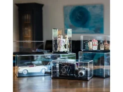 HMF 46811 Acryl Vitrine Schaukasten für Modellautos Figuren 14 x 14 x 22 cm Transparent