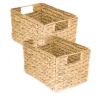 Sale HMF 37242 Aufbewahrungskorb Faltbarer Korb Geflochten Wasserhyazinthe Seegras Größe M 32 x 23 x 20 cm 2er Set