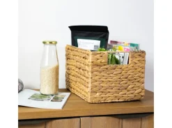 Sale HMF 37242 Aufbewahrungskorb Faltbarer Korb Geflochten Wasserhyazinthe Seegras Größe M 32 x 23 x 20 cm