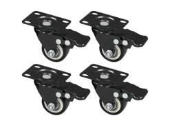 Online HMF 6710 Schwerlastrollen Bremse Polyurethan 4 Stück 38 mm bis 300 kg Schwarz