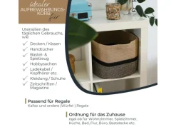 HMF Aufbewahrungskorb Griffen Korb Baumwolle 36 x 30 x 25 cm Schwarz-Honig