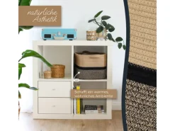 HMF Aufbewahrungskorb Griffen Korb Baumwolle 36 x 30 x 25 cm Schwarz-Honig