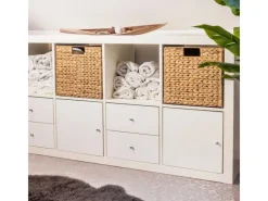 Outlet HMF Aufbewahrungskorb Korb Geflochten Wasserhyazinthe Seegras Kallax 32 x 34 x 32 cm 4er Set