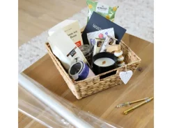 Sale HMF 37269-30CM Geschenkkorb Leer Aufbewahrungskorb Geflochten Wasserhyazinthe 30 x 30 x 12 cm