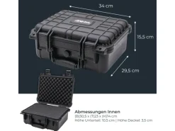 HMF ODK100 Outdoor-Fotokoffer Transportkoffer Rasterschaumstoff 34 x 29 x 15 cm