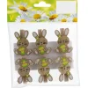Holzclips Hasenmotiv 6 Stück Natur