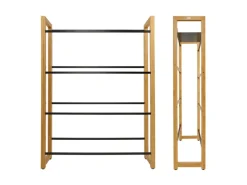 Sale holz4home Getränkekistenregal aus Holz Inklusive Edelstahlablage 8 Kisten Schwarz