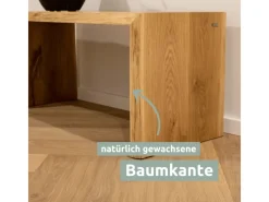 Hot holz4home Massivholz Hocker Bank aus Eiche mit Baumkante S