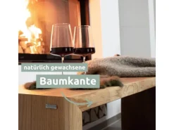 holz4home Massivholz Hocker Bank aus Eiche mit Baumkante XL