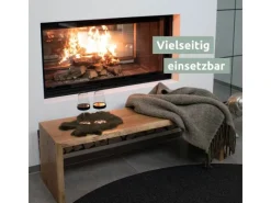 holz4home Massivholz Hocker Bank aus Eiche mit Baumkante XL