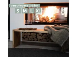 New holz4home Massivholz Hocker Bank aus Eiche mit Baumkante M