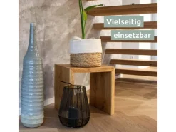 holz4home Massivholz Hocker Bank aus Eiche mit Baumkante XS