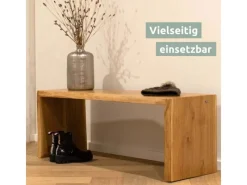 Clearance holz4home Massivholz Hocker Bank aus Eiche mit Baumkante L