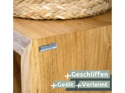 Clearance holz4home Massivholz Hocker Bank aus Eiche mit Baumkante L