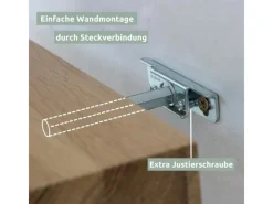 Online holz4home Schwebendes Wandregal aus Eiche 100cm mit Baumkante Natur