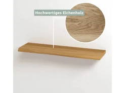 Sale holz4home Schwebendes Wandregal aus Eiche 80cm mit Baumkante Natur