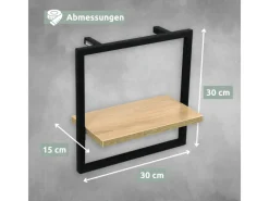 holz4home Wandregal mit Rahmen MDF Sonoma 4 Teiliges Set
