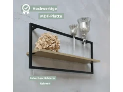 holz4home Wandregal mit Rahmen MDF Sonoma Long