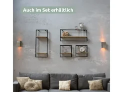 holz4home Wandregal mit Rahmen MDF Sonoma Long