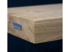 holz4home Wandregal Set 70cm und 40cm Eiche Massiv 2 Teilig Natur ohne Baumkante