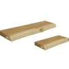 holz4home Wandregal Set 70cm und 40cm Eiche Massiv 2 Teilig Natur mit Baumkante