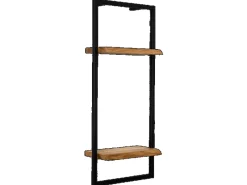 Outlet holz4home Wandregal High in Schwarz Gerahmt von Natur mit Baumkante