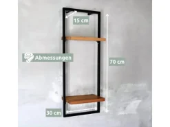 New holz4home Wandregal High in Schwarz Gerahmt von Natur ohne Baumkante