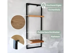 New holz4home Wandregal High in Schwarz Gerahmt von Natur ohne Baumkante