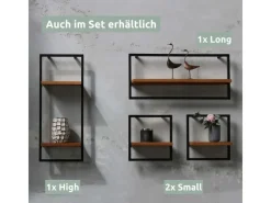 New holz4home Wandregal High in Schwarz Gerahmt von Natur ohne Baumkante