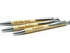 Clearance Holzkugelschreiber mit Lasergravur 15 cm x 1,5 cm