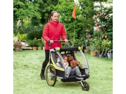 Discount HOMCOM 2 in 1 Kinderfahrradanhänger mit Mesh-Tür