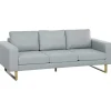 HOMCOM 3 Sitzer Sofa für Schlafzimmer 200 x 82 x 78 cm Hellgrau