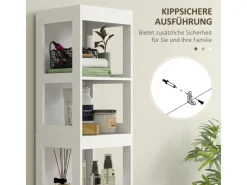 HOMCOM Badezimmerschrank Spanplatte MDF Weiß 30L x 30B x 141,2H cm