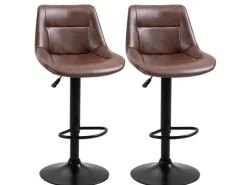 Hot HOMCOM Barhocker 2er Set Barstuhl mit Rückenlehne