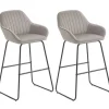 HOMCOM Barhocker 2er Set Gepolstert Barstuhl für Küche Wohnzimmer Grau