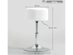 Best HOMCOM Barhocker Gepolstert mit Metallgestell für Küche Wohnzimmer Weiß