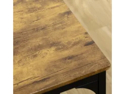 HOMCOM Bartisch mit Barhocker Set 5-tlg. im Industriedesign Rustikal-Braun