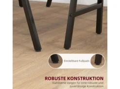 HOMCOM Bartisch mit Barhocker Set 5-Teilige 120 x 60 x 91 cm