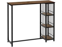 Sale HOMCOM Bartisch mit Holzoptik Spanplatte Stahl Braun 120L x 40B x 105H cm