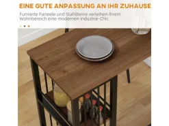 Sale HOMCOM Bartisch mit Holzoptik Spanplatte Stahl Braun 120L x 40B x 105H cm